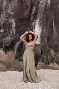 Vestido Longo Peônia Oliva