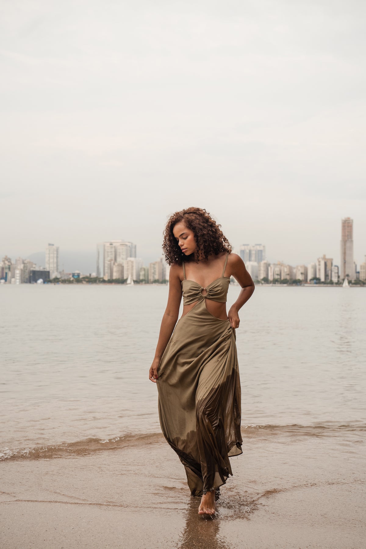 Vestido Longo Peônia Oliva