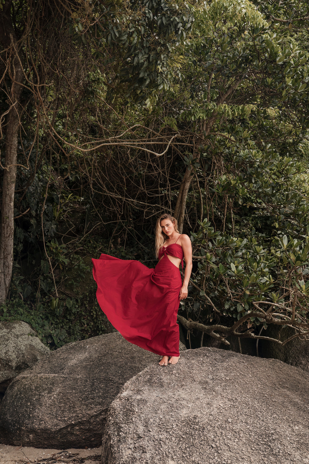 Vestido Longo Peônia Rubi